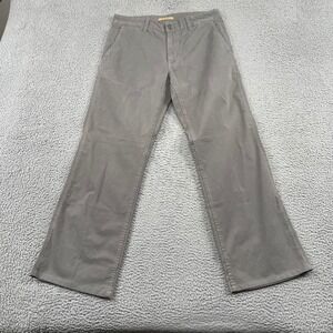 John Varvatos Pants Mens 34 Grey USA Straight Leg Cotton Twill Casual Trousers